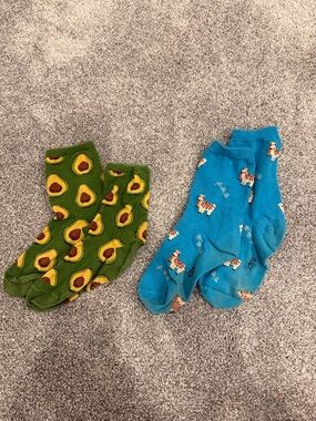 Playful Avocado and Llama Ankle Socks (Set of Two)